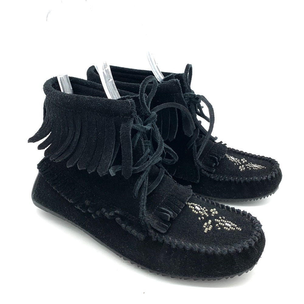 Manitobah Mukluks Black Suede Ankle Boots